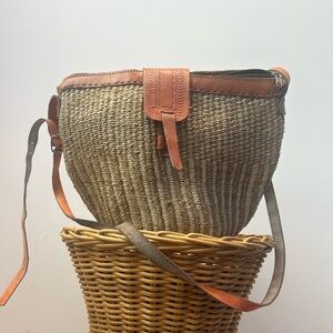 African Brown and Tan Woven Shoulder Bag